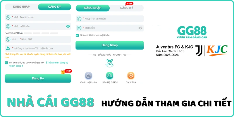 Hướng dẫn đăng ký đăng nhập nạp tiền và rút tiền GG88
